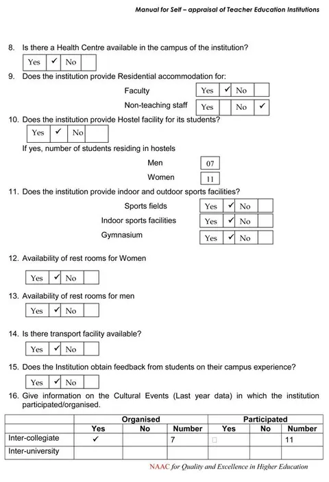 Self Appraisal Report Institutional – page 26