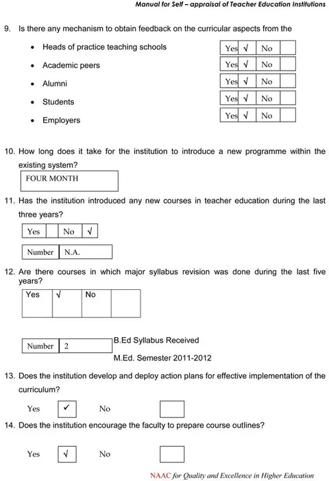 Self Appraisal Report Institutional – page 10