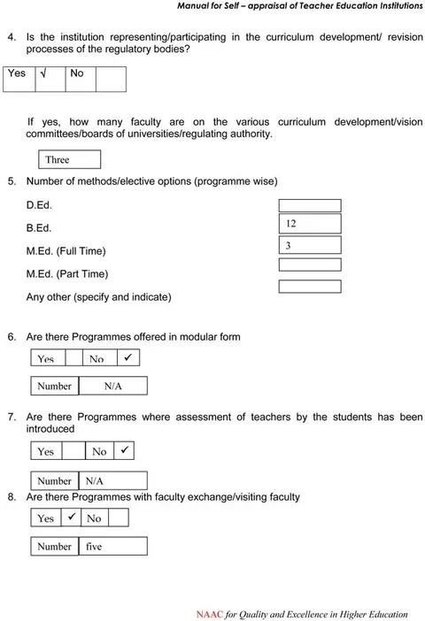 Self Appraisal Report Institutional – page 9