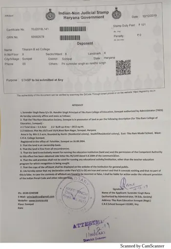 Affidavit – page 1
