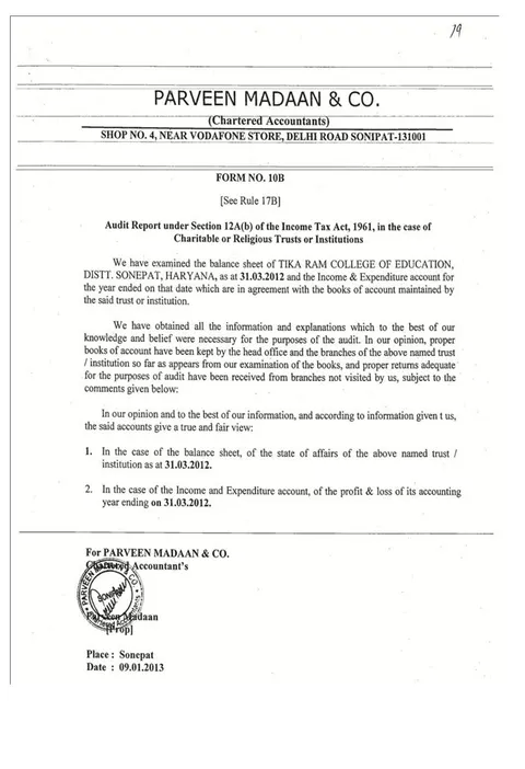 List of documents (Annexures) – page 76