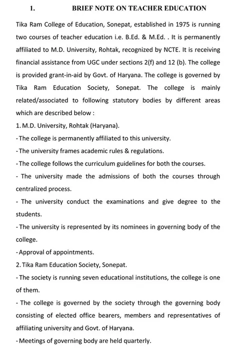 List of documents (Annexures) – page 1